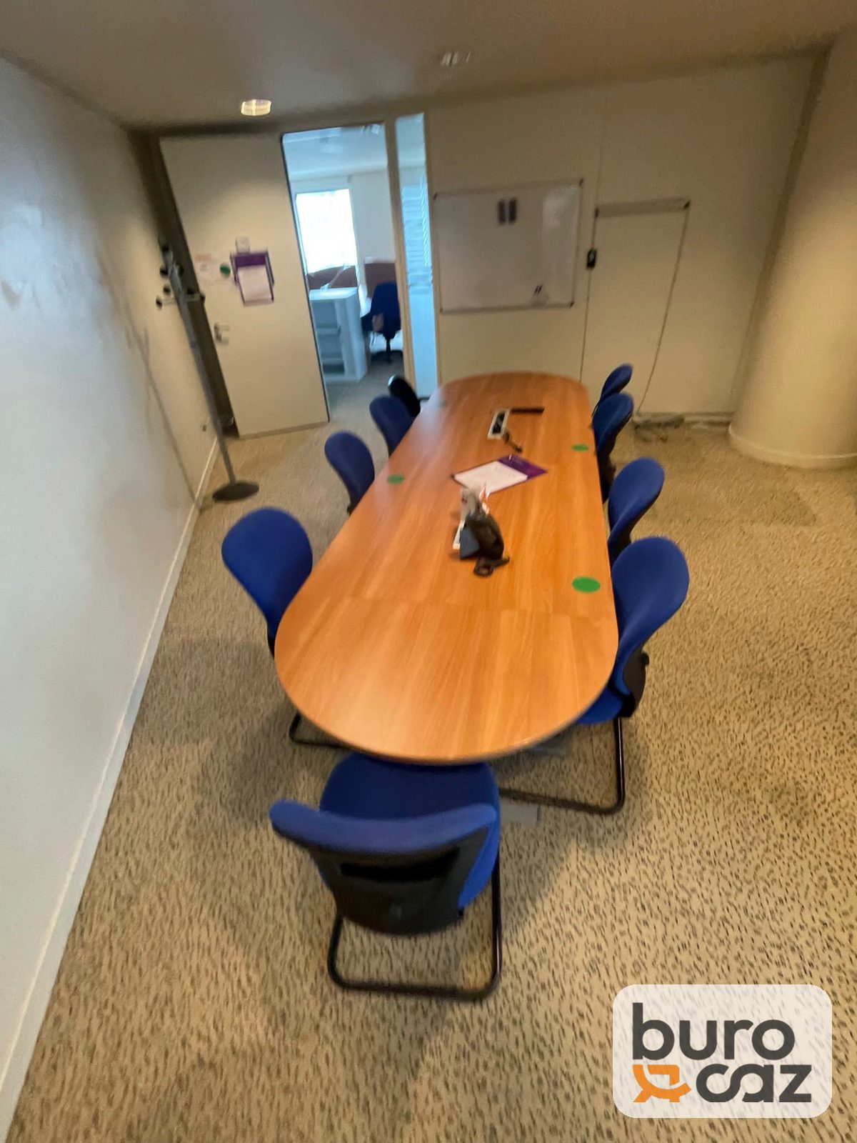 Table de réunion merisier tonneau – 10 personnes — photo 2