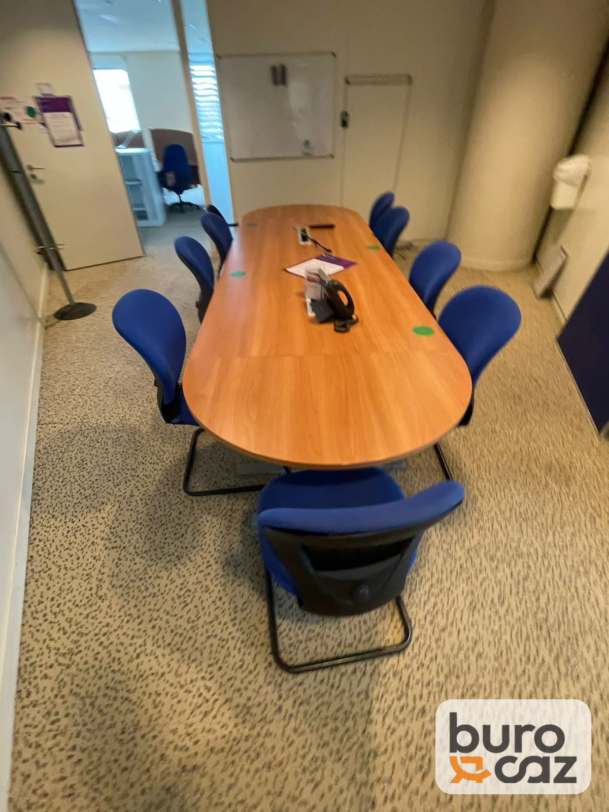 Table de réunion merisier tonneau – 10 personnes — photo 3