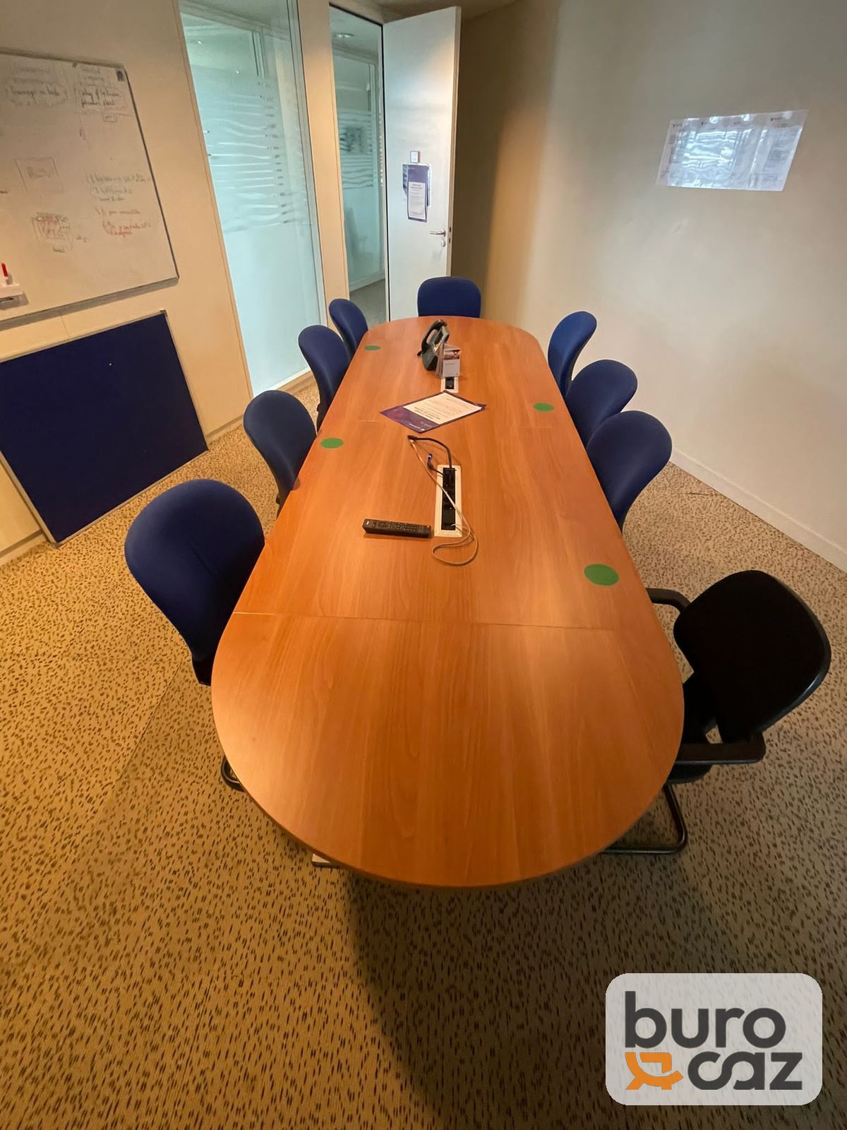 Table de réunion merisier tonneau – 10 personnes — photo 4