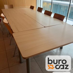 Table de réunion modulable bois piètement métal