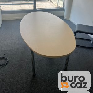 Table de réunion ovale érable clair 4 pieds