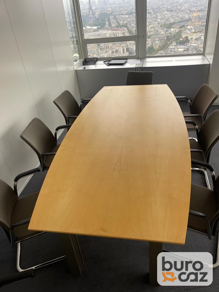 Table de réunion tonneau hêtre 8 personnes