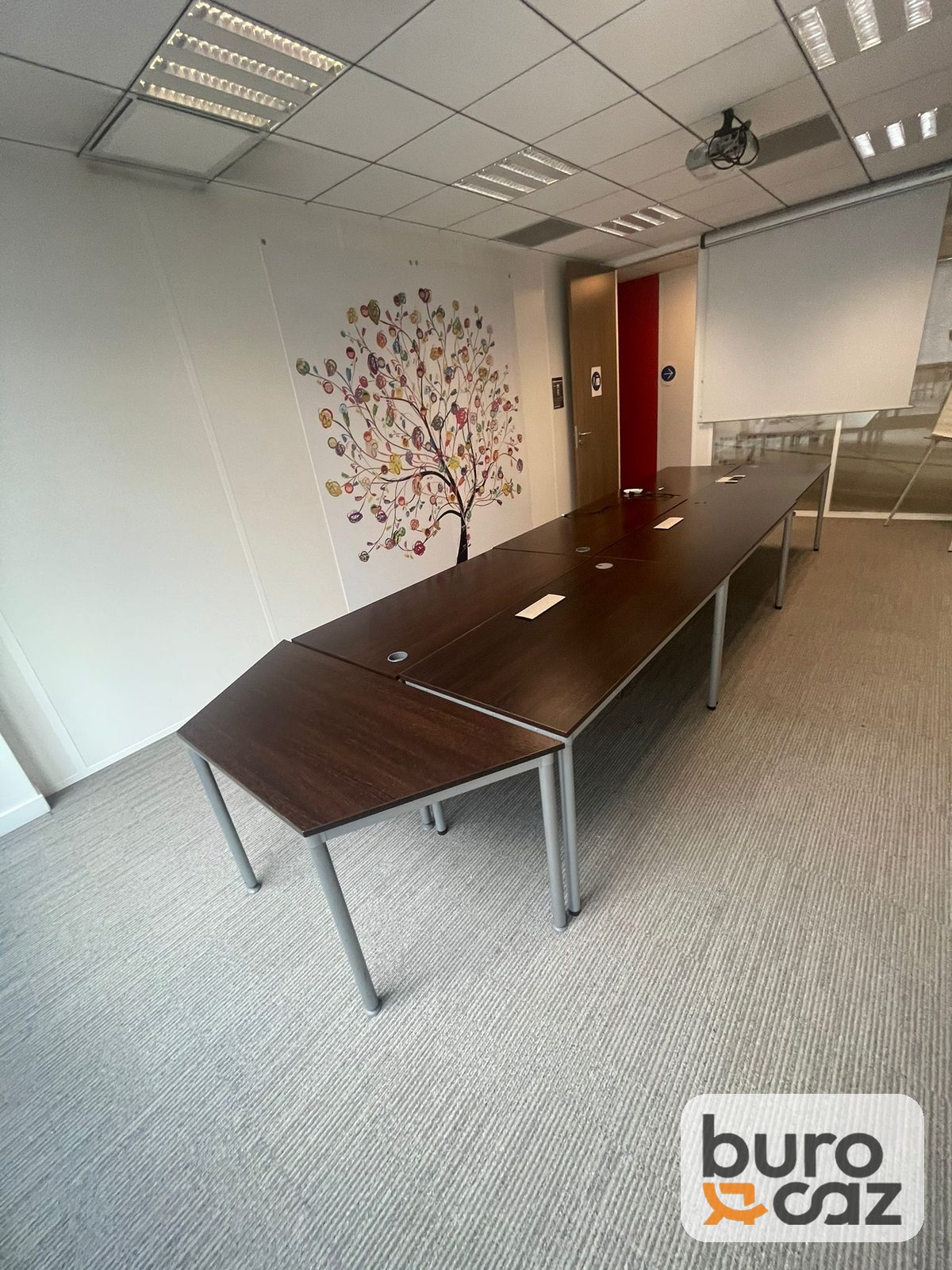 Table de réunion wengé – piètement métal — photo 3