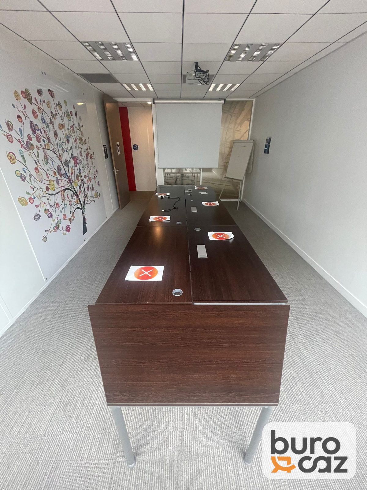 Table de réunion wengé – piètement métal — photo 4