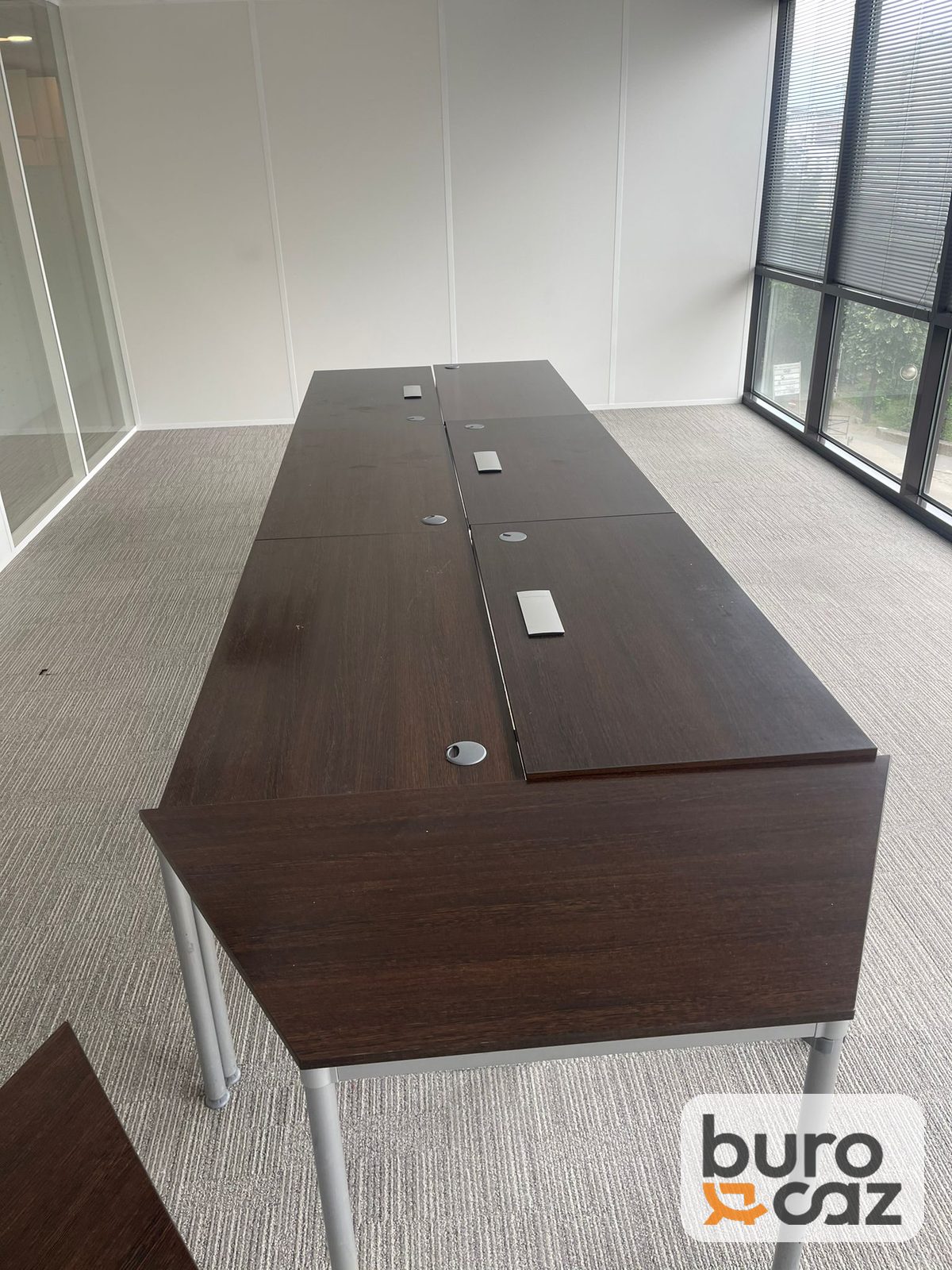 Table de réunion wengé – piètement métal — photo 5