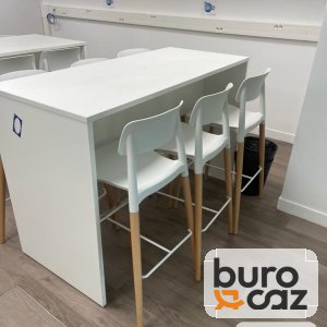 Table haute mange-debout blanche