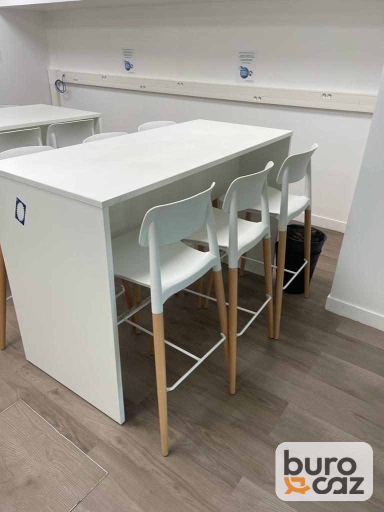 Table haute mange-debout blanche
