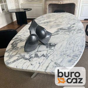 Table ovale plateau marbre piètement étoile