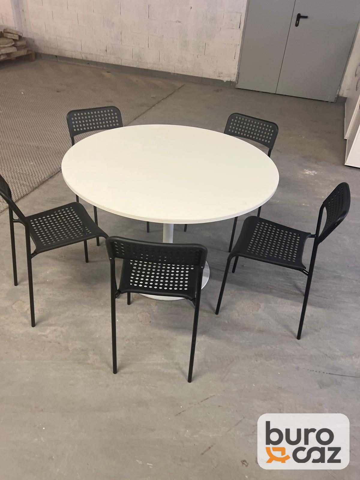 Table ronde blanche pied tulipe