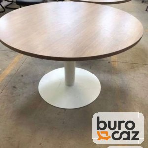Table ronde chêne pied tulipe blanc