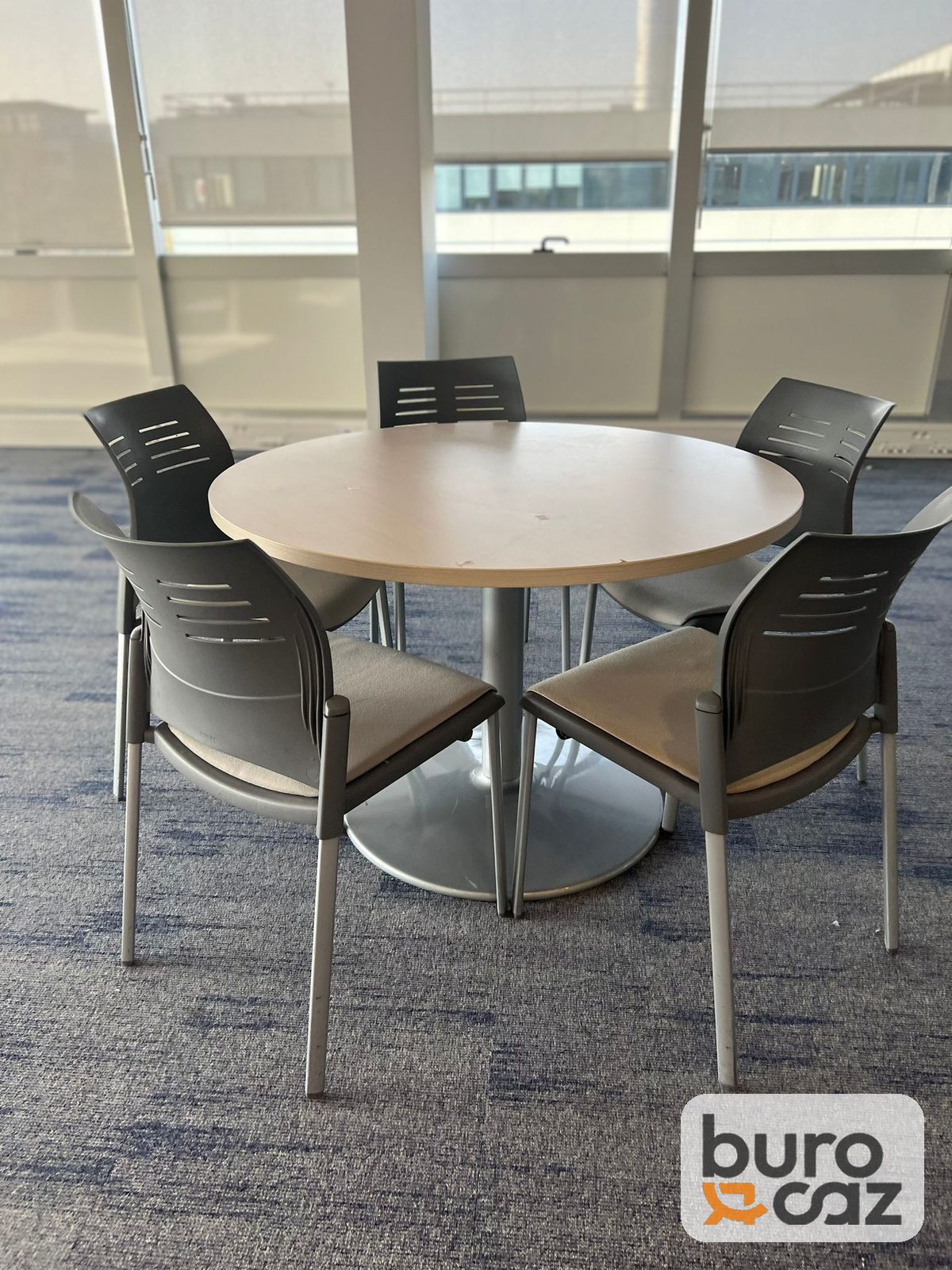 Table ronde érable pied central