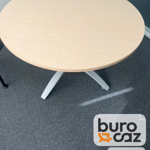 Table ronde érable pied croix blanc