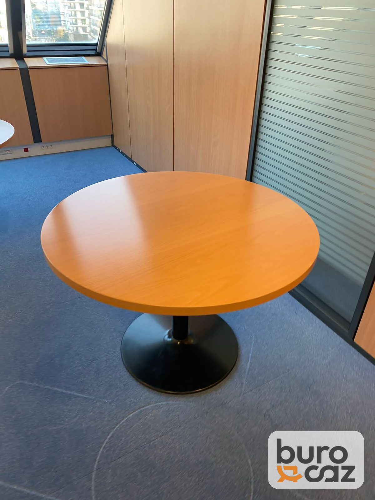 Table ronde hêtre pied tulipe noir — photo 2