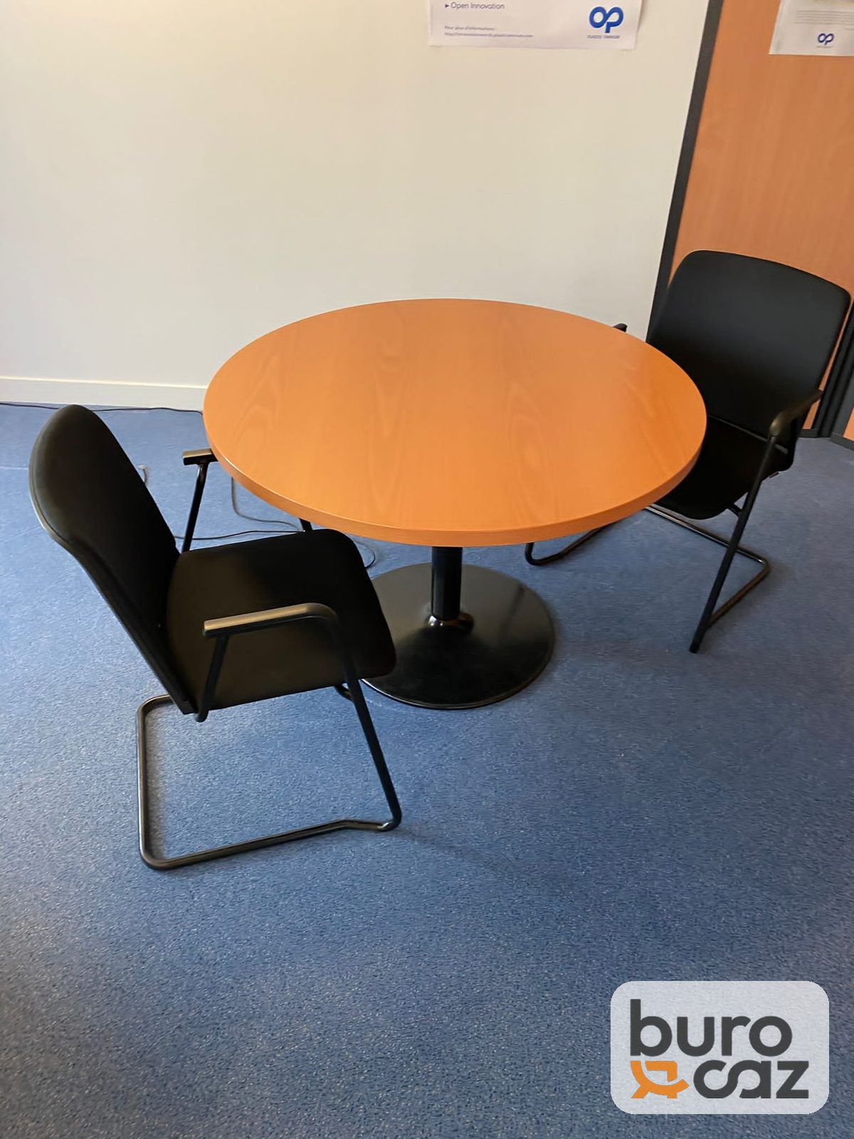 Table ronde hêtre pied tulipe noir — photo 3