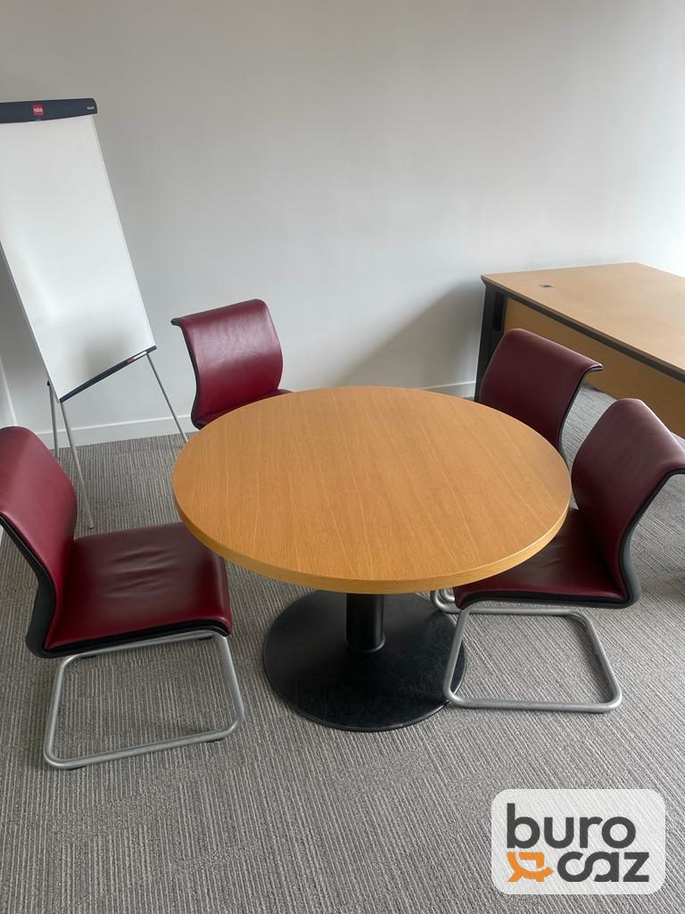 Table ronde plateau chêne pied central — photo 3