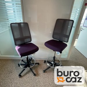 Tabouret haut ergonomique Majencia résille et assise violette